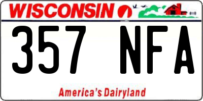 WI license plate 357NFA