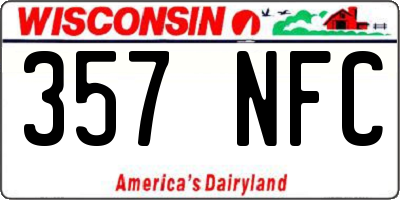WI license plate 357NFC