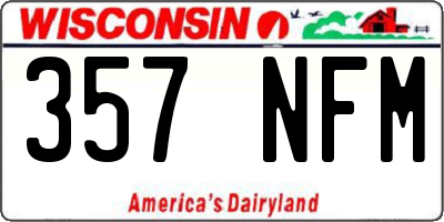 WI license plate 357NFM