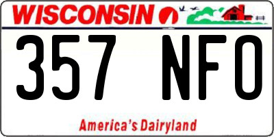 WI license plate 357NFO