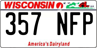 WI license plate 357NFP
