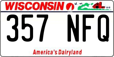 WI license plate 357NFQ