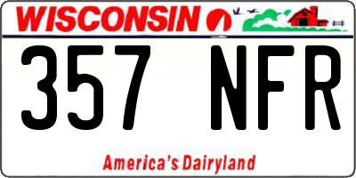 WI license plate 357NFR