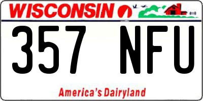 WI license plate 357NFU