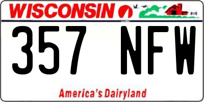 WI license plate 357NFW