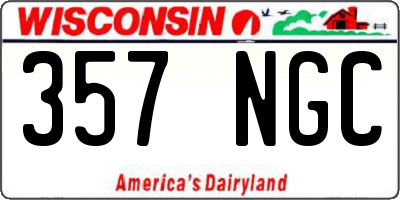 WI license plate 357NGC