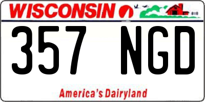 WI license plate 357NGD