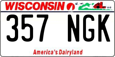 WI license plate 357NGK