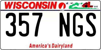 WI license plate 357NGS