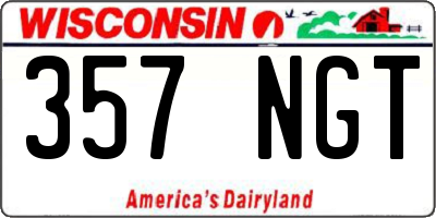 WI license plate 357NGT