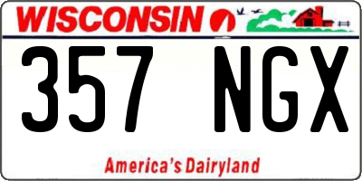 WI license plate 357NGX