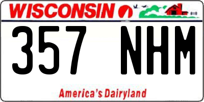 WI license plate 357NHM