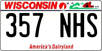 WI license plate 357NHS