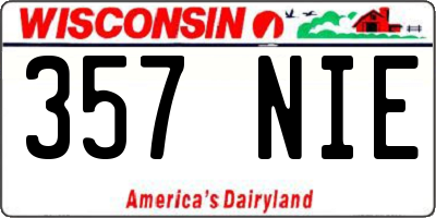 WI license plate 357NIE