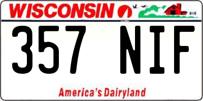 WI license plate 357NIF