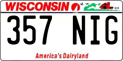 WI license plate 357NIG