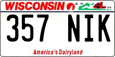 WI license plate 357NIK