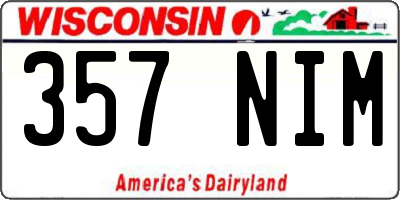 WI license plate 357NIM