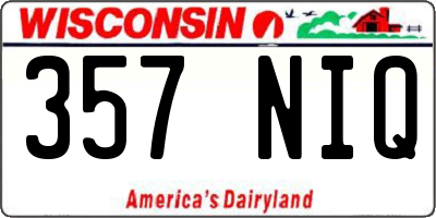 WI license plate 357NIQ