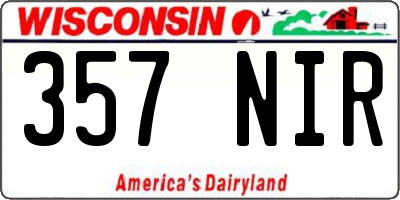 WI license plate 357NIR
