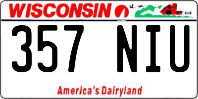 WI license plate 357NIU
