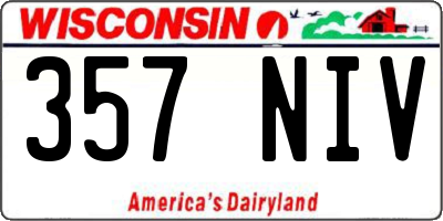 WI license plate 357NIV