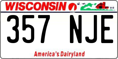 WI license plate 357NJE