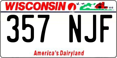WI license plate 357NJF