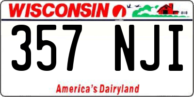 WI license plate 357NJI