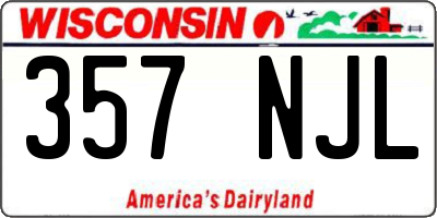 WI license plate 357NJL