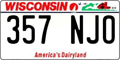 WI license plate 357NJO