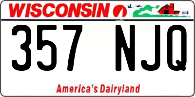 WI license plate 357NJQ