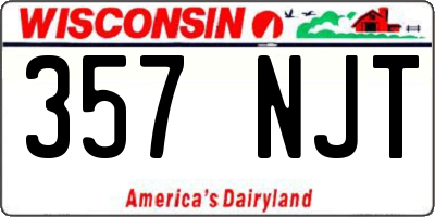 WI license plate 357NJT