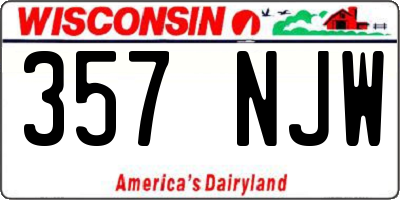 WI license plate 357NJW