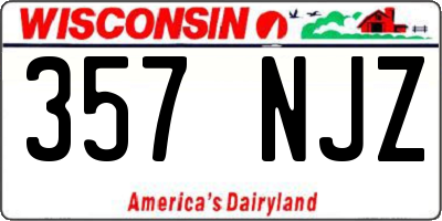 WI license plate 357NJZ