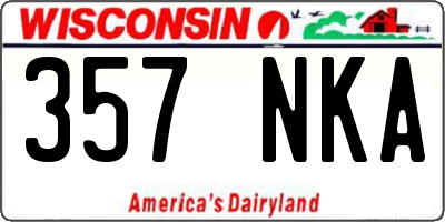 WI license plate 357NKA