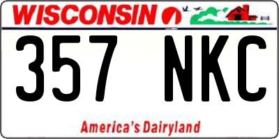WI license plate 357NKC