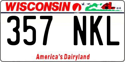WI license plate 357NKL