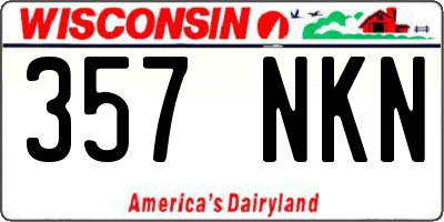 WI license plate 357NKN