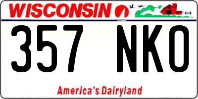 WI license plate 357NKO