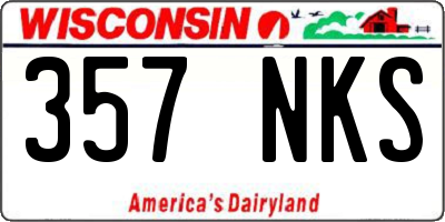 WI license plate 357NKS