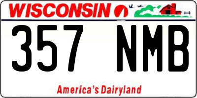 WI license plate 357NMB