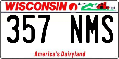 WI license plate 357NMS