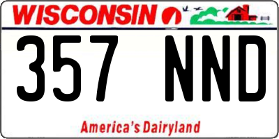 WI license plate 357NND