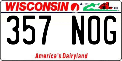 WI license plate 357NOG