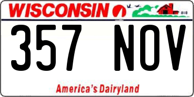 WI license plate 357NOV
