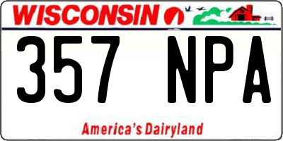 WI license plate 357NPA