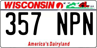 WI license plate 357NPN