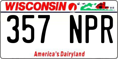 WI license plate 357NPR