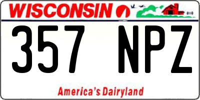 WI license plate 357NPZ
